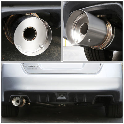 D-Motoring - Cat Back Exhaust System - W/ 4.5 Muffler Tip - Stainless Steel - 15-17 WRX / STI GP/VA - 6