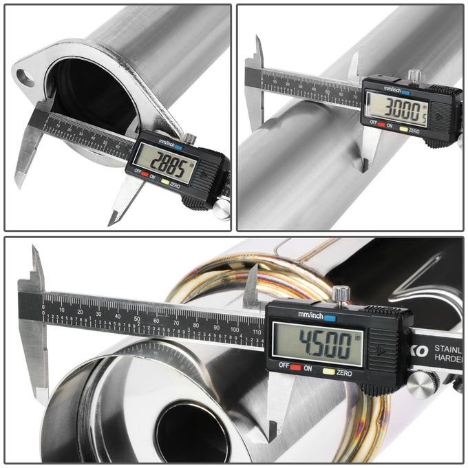 D-Motoring - Cat Back Exhaust System - W/ 4.5 Muffler Tip - Stainless Steel - 15-17 WRX / STI GP/VA - 3