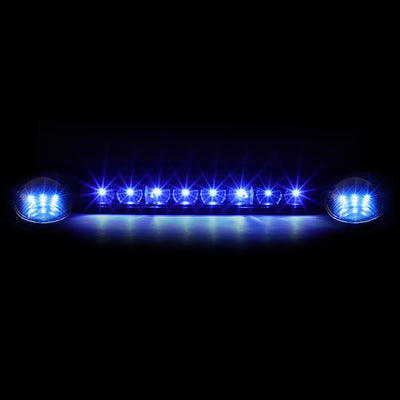 D-Motoring - Cab Roof Lights - Blue LED - Black Housing - Plug-n-Play - 3PCS - Chevy Silverado(Classic) / GMC Sierra(Classic) - 3