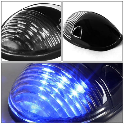 D-Motoring - Cab Roof Lights - Blue LED - Black Housing - Plug-n-Play - 3PCS - Chevy Silverado(Classic) / GMC Sierra(Classic) - 4
