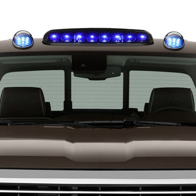 D-Motoring - Cab Roof Lights - Blue LED - Black Housing - Plug-n-Play - 3PCS - Chevy Silverado(Classic) / GMC Sierra(Classic) - 5