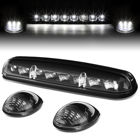 D-Motoring - Cab Roof Lights - White LED - Black Housing - Plug-n-Play - 3PCS - Chevy Silverado(Classic) / GMC Sierra(Classic) - 1