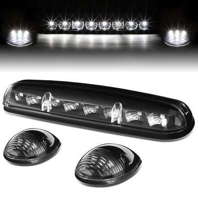D-Motoring - Cab Roof Lights - White LED - Black Housing - Plug-n-Play - 3PCS - Chevy Silverado(Classic) / GMC Sierra(Classic) - 1