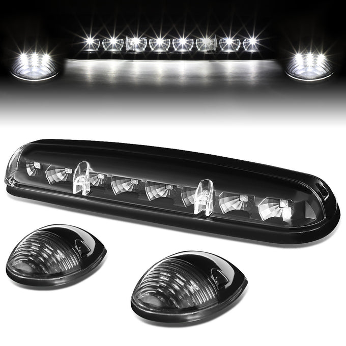 D-Motoring - Cab Roof Lights - White LED - Black Housing - Plug-n-Play - 3PCS - Chevy Silverado(Classic) / GMC Sierra(Classic) - 1