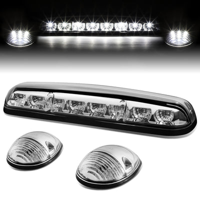 D-Motoring - Cab Roof Lights - White LED - Chrome Housing - Plug-n-Play - 3PCS - Chevy Silverado(Classic) / GMC Sierra(Classic) - 1