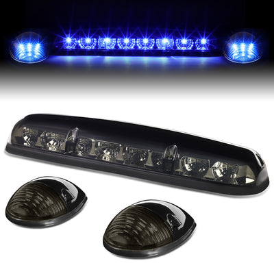 D-Motoring - Cab Roof Lights - Blue LED - Smoked Lens - Plug-n-Play - 3PCS - Chevy Silverado(Classic) / GMC Sierra(Classic) - 1