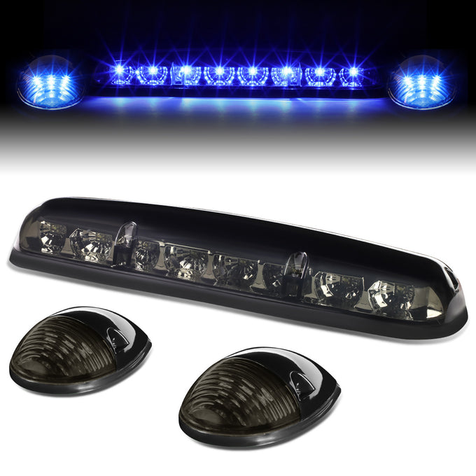 D-Motoring - Cab Roof Lights - Blue LED - Smoked Lens - Plug-n-Play - 3PCS - Chevy Silverado(Classic) / GMC Sierra(Classic) - 1