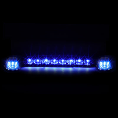 D-Motoring - Cab Roof Lights - Blue LED - Smoked Lens - Plug-n-Play - 3PCS - Chevy Silverado(Classic) / GMC Sierra(Classic) - 3