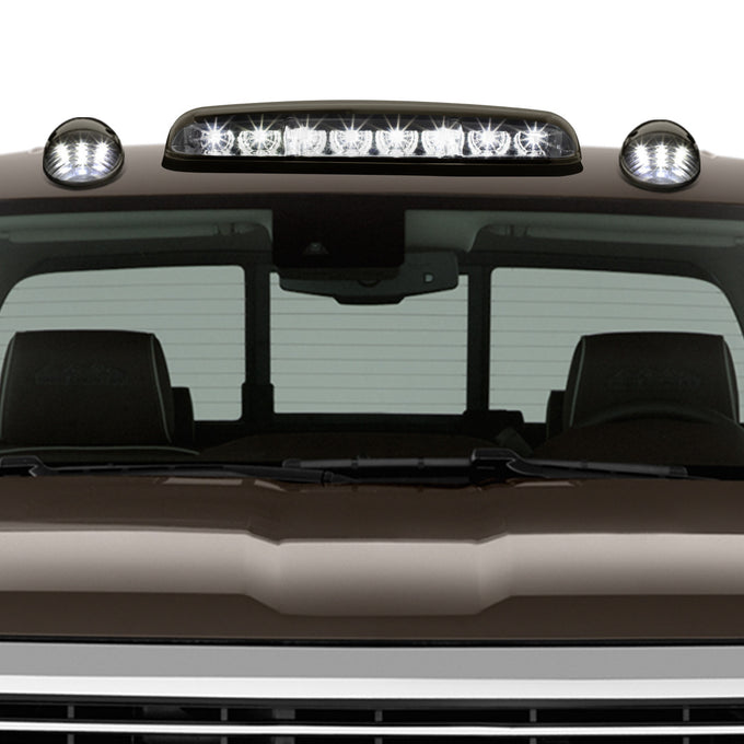 D-Motoring - Cab Roof Lights - White LED - Smoked Lens - Plug-n-Play - 3PCS - Chevy Silverado(Classic) / GMC Sierra(Classic) - 5