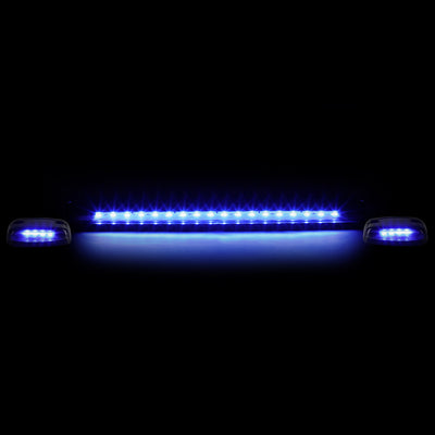 D-Motoring - Cab Roof Lights - Blue LED - Black Housing - Plug-n-Play - 3PCS - Chevy Silverado 1500 / 2500 / 3500 / GMC Sierra 1500 / 2500 / 3500 - 3