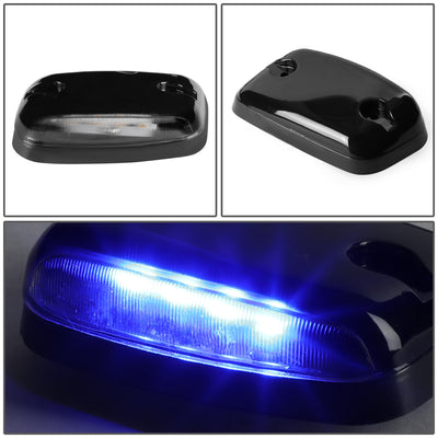 D-Motoring - Cab Roof Lights - Blue LED - Black Housing - Plug-n-Play - 3PCS - Chevy Silverado 1500 / 2500 / 3500 / GMC Sierra 1500 / 2500 / 3500 - 4