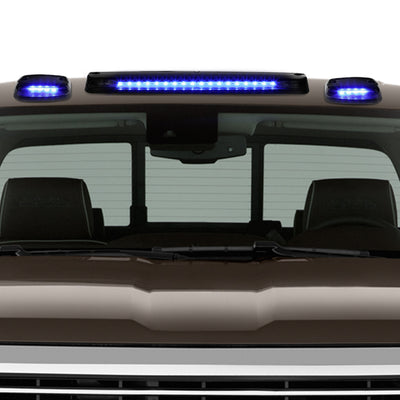 D-Motoring - Cab Roof Lights - Blue LED - Black Housing - Plug-n-Play - 3PCS - Chevy Silverado 1500 / 2500 / 3500 / GMC Sierra 1500 / 2500 / 3500 - 5