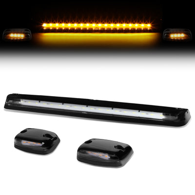 D-Motoring - Cab Roof Lights - Yellow LED - Black Housing - Plug-n-Play - 3PCS - Chevy Silverado 1500 / 2500 / 3500 / GMC Sierra 1500 / 2500 / 3500 - 1