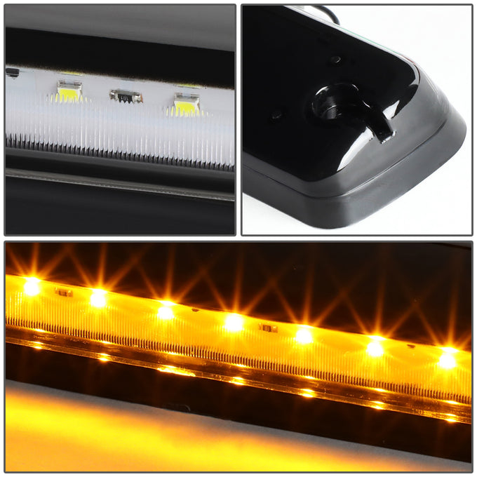 D-Motoring - Cab Roof Lights - Yellow LED - Black Housing - Plug-n-Play - 3PCS - Chevy Silverado 1500 / 2500 / 3500 / GMC Sierra 1500 / 2500 / 3500 - 2