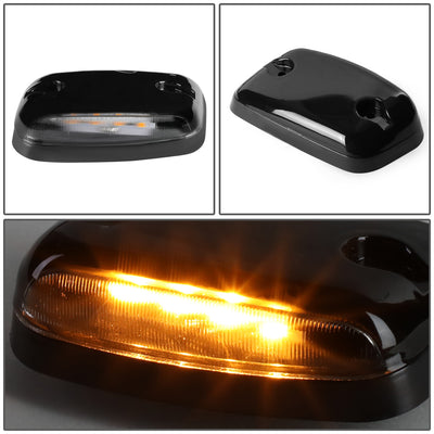 D-Motoring - Cab Roof Lights - Yellow LED - Black Housing - Plug-n-Play - 3PCS - Chevy Silverado 1500 / 2500 / 3500 / GMC Sierra 1500 / 2500 / 3500 - 4