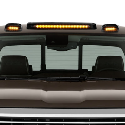 D-Motoring - Cab Roof Lights - Yellow LED - Black Housing - Plug-n-Play - 3PCS - Chevy Silverado 1500 / 2500 / 3500 / GMC Sierra 1500 / 2500 / 3500 - 5