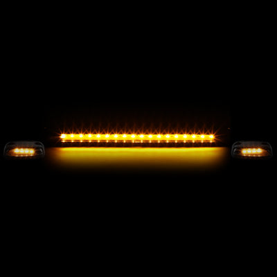 D-Motoring - Cab Roof Lights - Yellow LED - Chrome Housing - Plug-n-Play - 3PCS - Chevy Silverado 1500 / 2500 / 3500 / GMC Sierra 1500 / 2500 / 3500 - 3