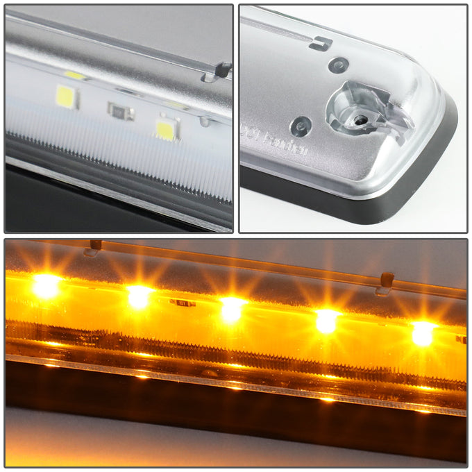 D-Motoring - Cab Roof Lights - Yellow LED - Chrome Housing - Plug-n-Play - 3PCS - Chevy Silverado 1500 / 2500 / 3500 / GMC Sierra 1500 / 2500 / 3500 - 2