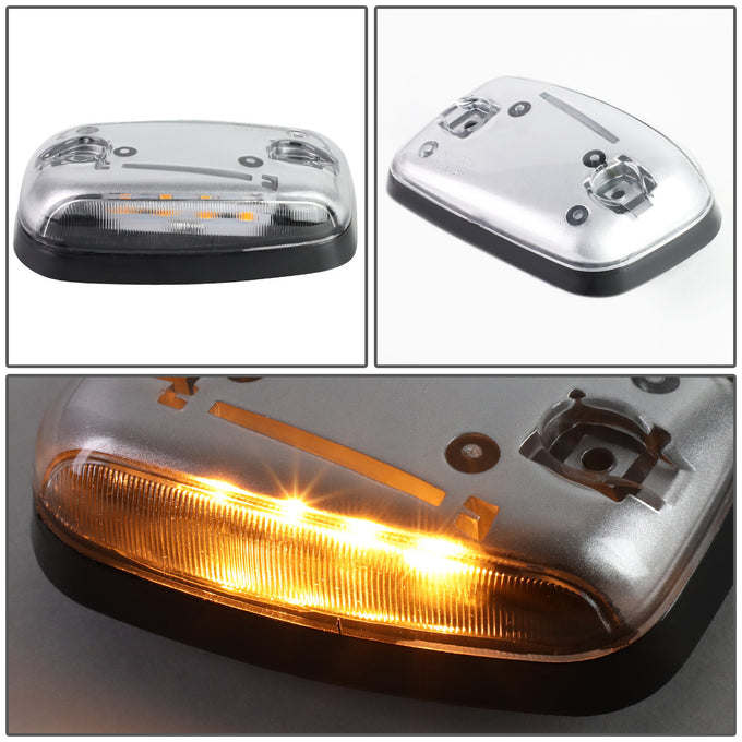 D-Motoring - Cab Roof Lights - Yellow LED - Chrome Housing - Plug-n-Play - 3PCS - Chevy Silverado 1500 / 2500 / 3500 / GMC Sierra 1500 / 2500 / 3500 - 4
