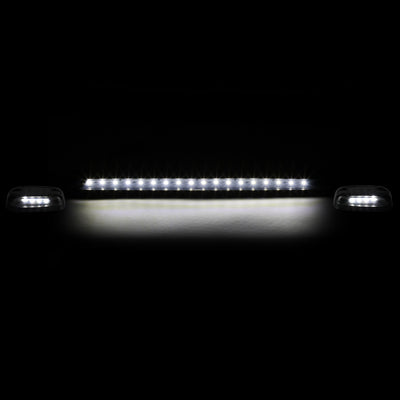 D-Motoring - Cab Roof Lights - White LED - Smoked Lens - Plug-n-Play - 3PCS - Chevy Silverado 1500 / 2500 / 3500 / GMC Sierra 1500 / 2500 / 3500 - 3