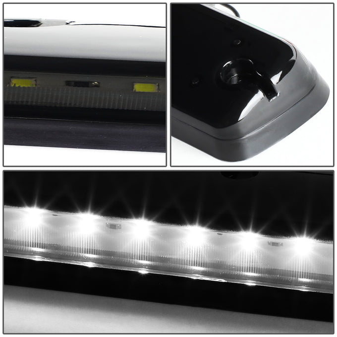 D-Motoring - Cab Roof Lights - White LED - Smoked Lens - Plug-n-Play - 3PCS - Chevy Silverado 1500 / 2500 / 3500 / GMC Sierra 1500 / 2500 / 3500 - 2