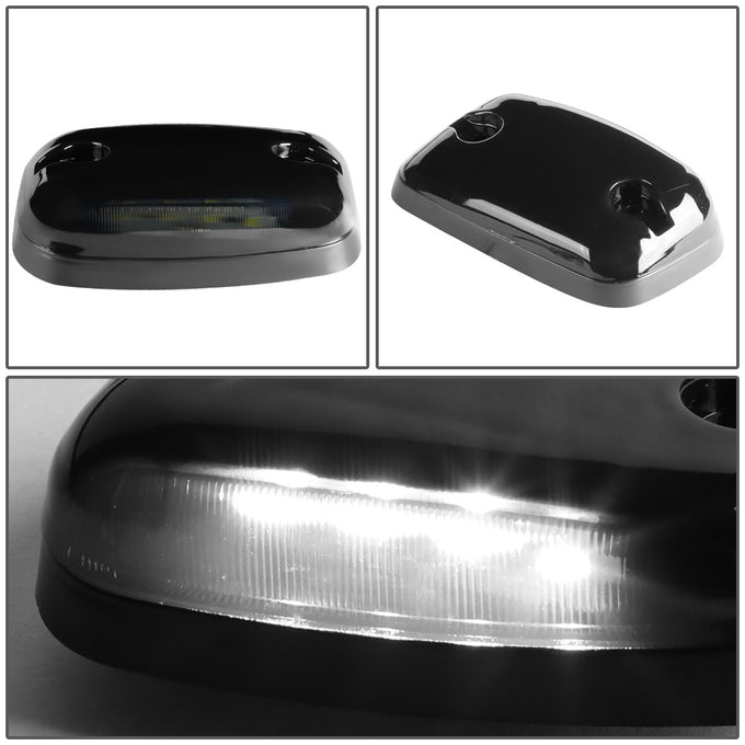 D-Motoring - Cab Roof Lights - White LED - Smoked Lens - Plug-n-Play - 3PCS - Chevy Silverado 1500 / 2500 / 3500 / GMC Sierra 1500 / 2500 / 3500 - 4