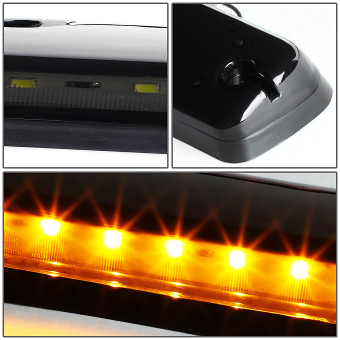 D-Motoring - Cab Roof Lights - Yellow LED - Smoked Lens - Plug-n-Play - 3PCS - Chevy Silverado 1500 / 2500 / 3500 / GMC Sierra 1500 / 2500 / 3500 - 2