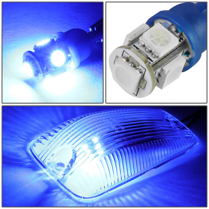 D-Motoring - Cab Roof Lights - Blue LED - Chrome Housing - Plug-n-Play - 5PCS - Chevy C/K 1500 / 2500 / 3500 / GMC C/K 1500 /  2500 / 3500 - 2