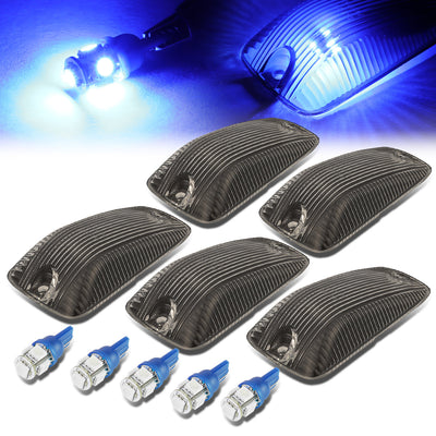 D-Motoring - Cab Roof Lights - Blue LED - Smoked Lens - Plug-n-Play - 5PCS - Chevy C/K 1500 / 2500 / 3500 / GMC C/K 1500 /  2500 / 3500 - 1