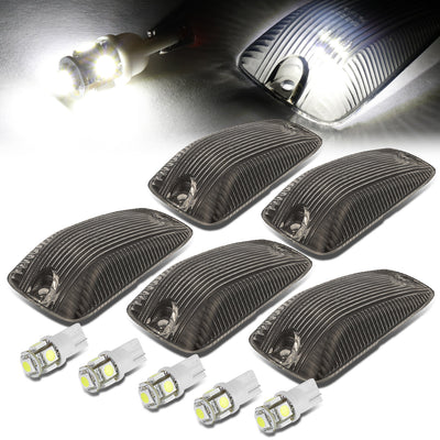 D-Motoring - Cab Roof Lights - White LED - Smoked Lens - Plug-n-Play - 5PCS - Chevy C/K 1500 / 2500 / 3500 / GMC C/K 1500 /  2500 / 3500 - 1