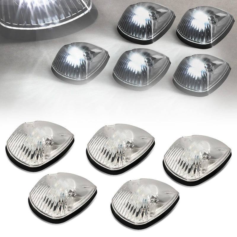D-Motoring - Cab Roof Lights - White LED - Chrome Housing - Plug-n-Play - 5PCS - 94-98 Dodge Ram 1500 / 2500 / 3500 - 1