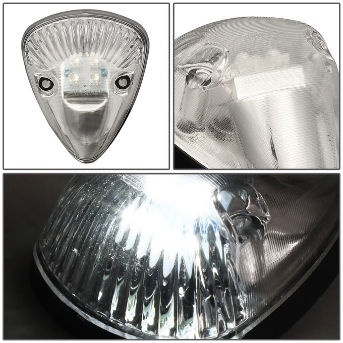 D-Motoring - Cab Roof Lights - White LED - Chrome Housing - Plug-n-Play - 5PCS - 94-98 Dodge Ram 1500 / 2500 / 3500 - 2