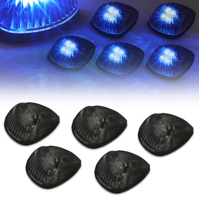 D-Motoring - Cab Roof Lights - Blue LED - Smoked Lens - Plug-n-Play - 5PCS - 94-98 Dodge Ram 1500 / 2500 / 3500 - 1