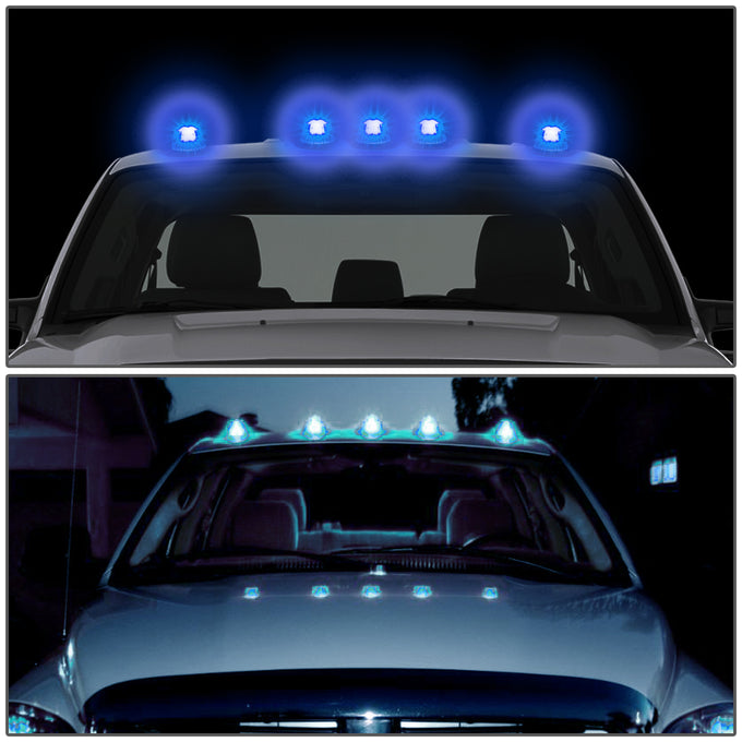 D-Motoring - Cab Roof Lights - Blue LED - Black Housing - Plug-n-Play - 5PCS - Dodge Ram 1500 / 2500 / 3500 - 5