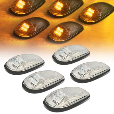 D-Motoring - Cab Roof Lights - Yellow LED - Chrome Housing - Plug-n-Play - 5PCS - Dodge Ram 1500 / 2500 / 3500 - 1