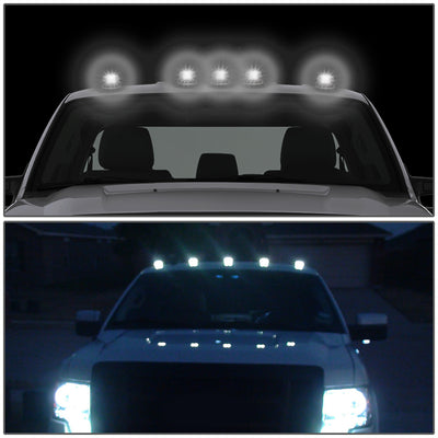 D-Motoring - Cab Roof Lights - White LED - Smoked Lens - Plug-n-Play - 5PCS - Dodge Ram 1500 / 2500 / 3500 - 5
