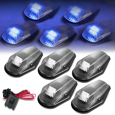 D-Motoring - Cab Roof Lights - Blue LED - Black Housing - Plug-n-Play - 5PCS - 80-96 Ford F-250 / F-350 / F-450 / F-550 / Super Duty / E-150 - 1