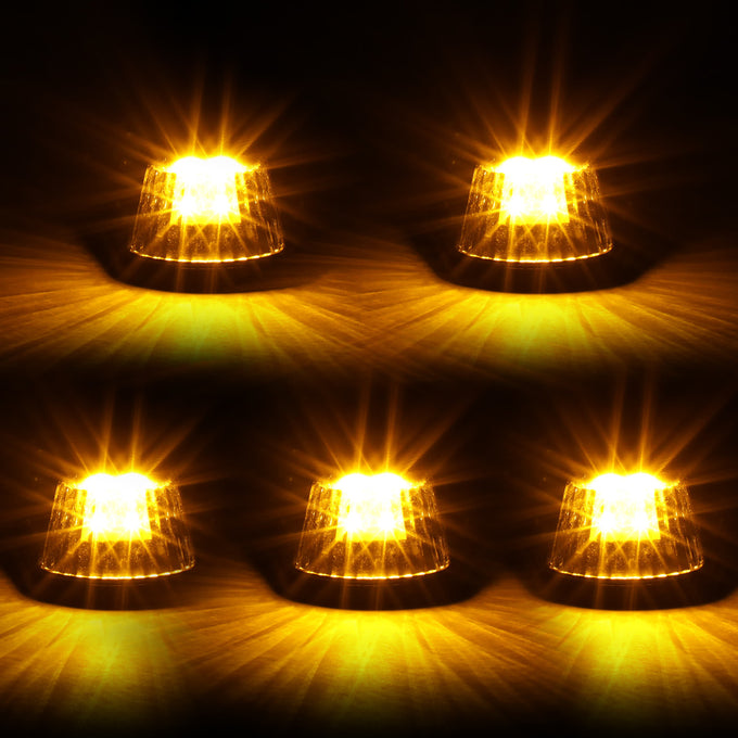 D-Motoring - Cab Roof Lights - Yellow LED - Black Housing - Plug-n-Play - 5PCS - Ford F-150 / F-250 / F-350 - 3