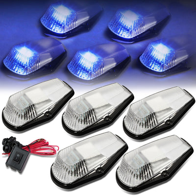 D-Motoring - Cab Roof Lights - Blue LED - Chrome Housing - Plug-n-Play - 5PCS - Ford F-150 / F-250 / F-350 - 1
