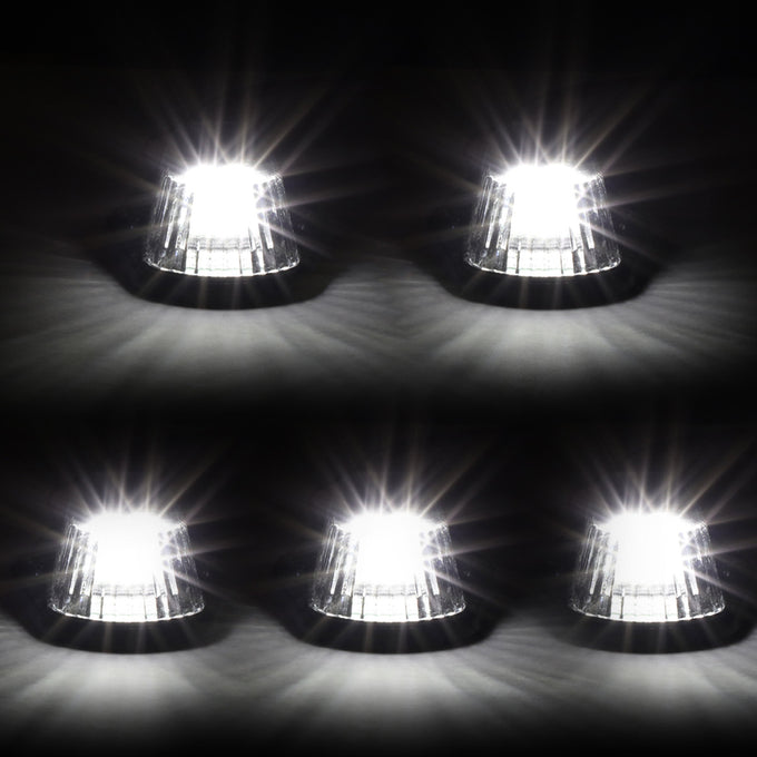 D-Motoring - Cab Roof Lights - White LED - Smoked Lens - Plug-n-Play - 5PCS - Ford F-150 / F-250 / F-350 - 3