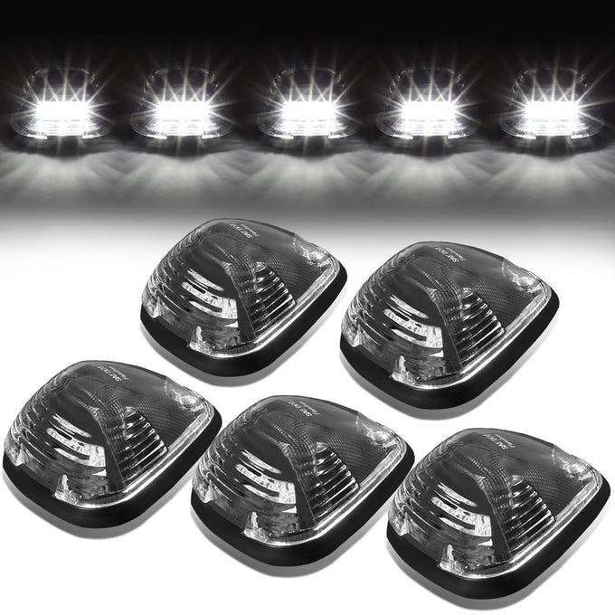 D-Motoring - Cab Roof Lights - White LED - Black Housing - Plug-n-Play - 5PCS - Ford F-250 / F-350 / F-450 / F-550 / Super Duty / E-150 - 1