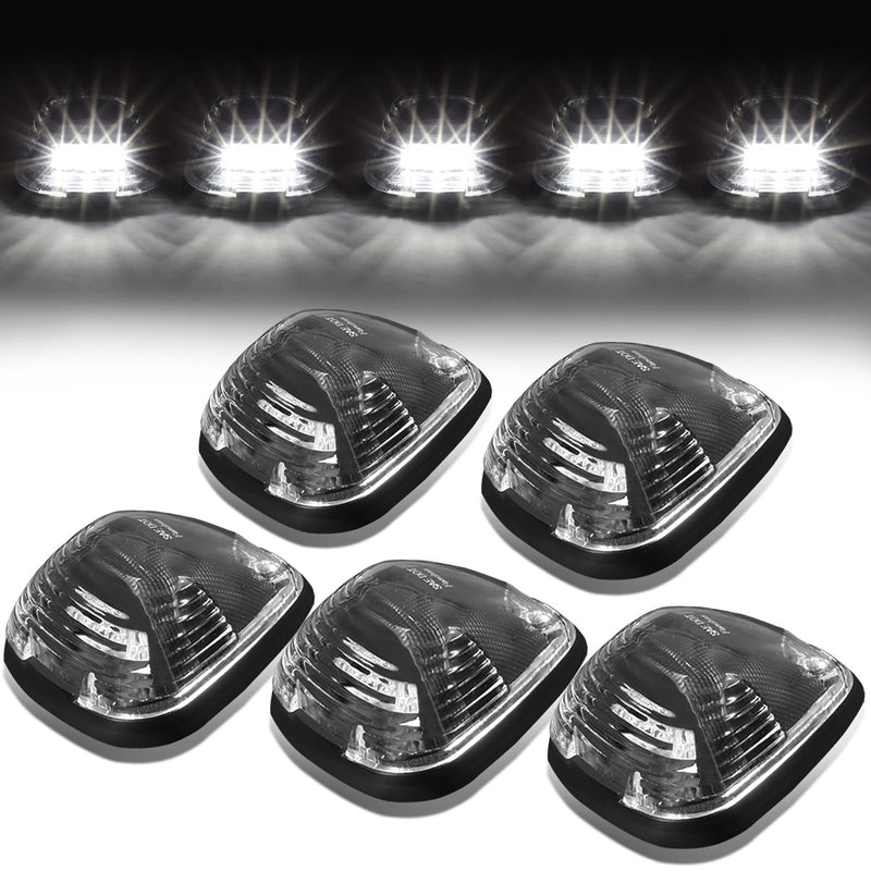 D-Motoring - Cab Roof Lights - White LED - Black Housing - Plug-n-Play - 5PCS - Ford F-250 / F-350 / F-450 / F-550 / Super Duty / E-150 - 1