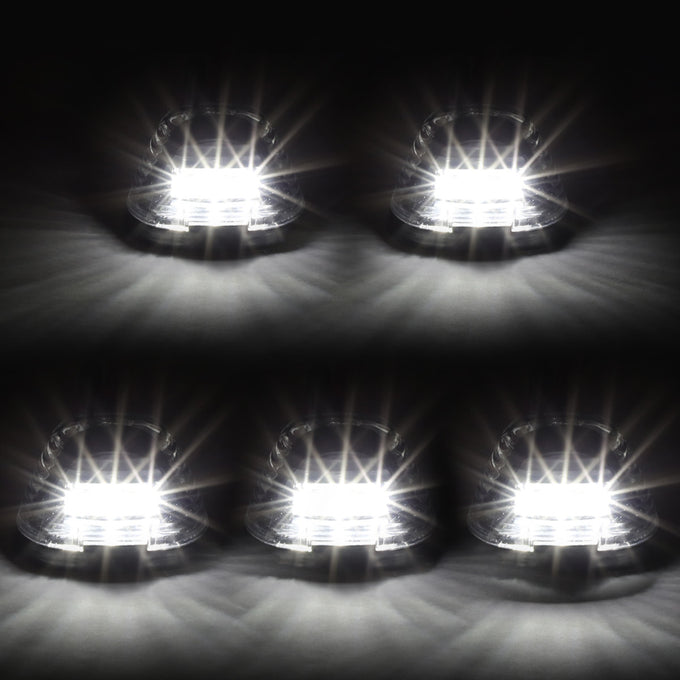 D-Motoring - Cab Roof Lights - White LED - Black Housing - Plug-n-Play - 5PCS - Ford F-250 / F-350 / F-450 / F-550 / Super Duty / E-150 - 3
