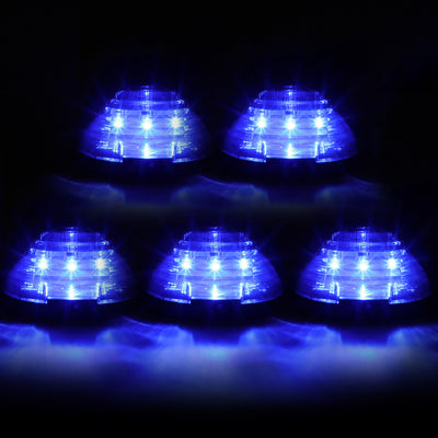 D-Motoring - Cab Roof Lights - Blue LED - Smoked Lens - Plug-n-Play - 5PCS - Ford F-250 / F-350 / F-450 / F-550 / Super Duty / E-150 - 3