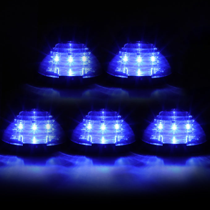 D-Motoring - Cab Roof Lights - Blue LED - Smoked Lens - Plug-n-Play - 5PCS - Ford F-250 / F-350 / F-450 / F-550 / Super Duty / E-150 - 3
