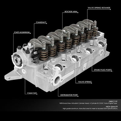 D-Motoring - 4D56/T Diesel EngineCylinder Head - Aluminum - 2