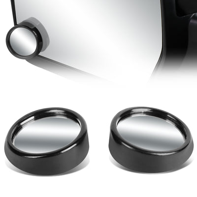 D-Motoring - Blind Spot Mirrors - Round - Black Angle Bezel - 2 in. - Pair - 1