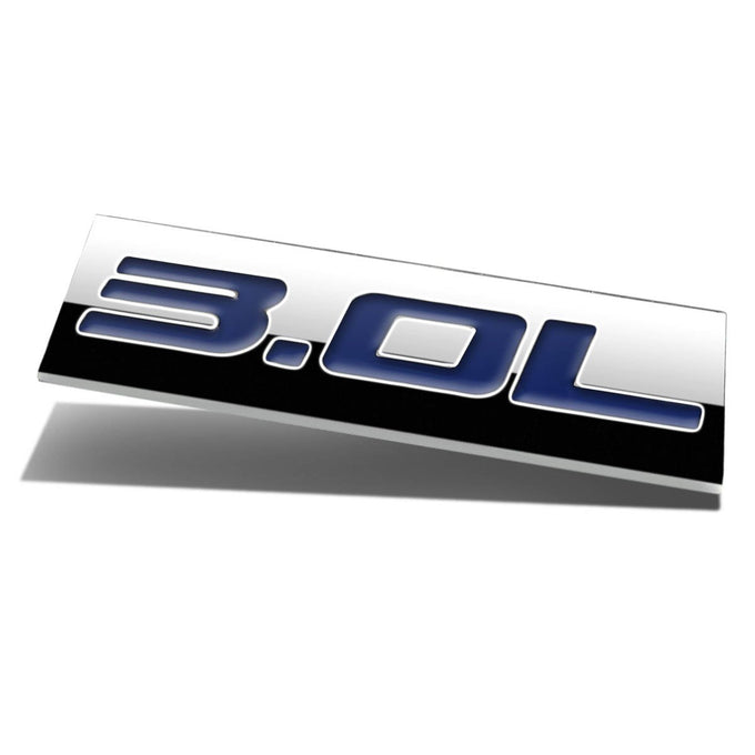 3.0L Tape-on Chrome Emblem Badge Decal <br>Universal