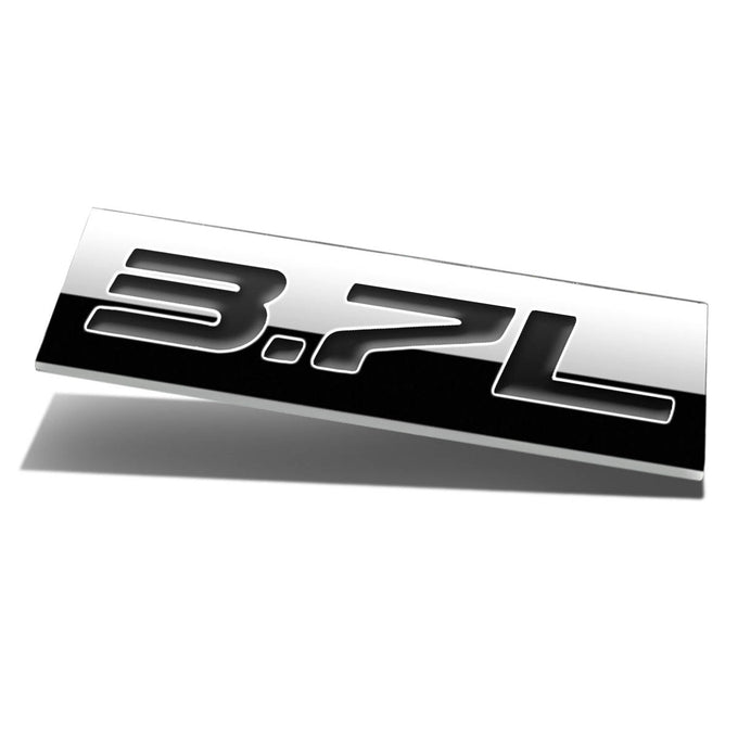 3.7L Tape-on Chrome Emblem Badge Decal <br>Universal