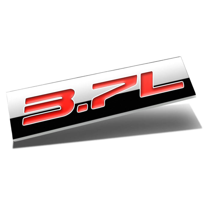 3.7L Tape-on Chrome Emblem Badge Decal <br>Universal